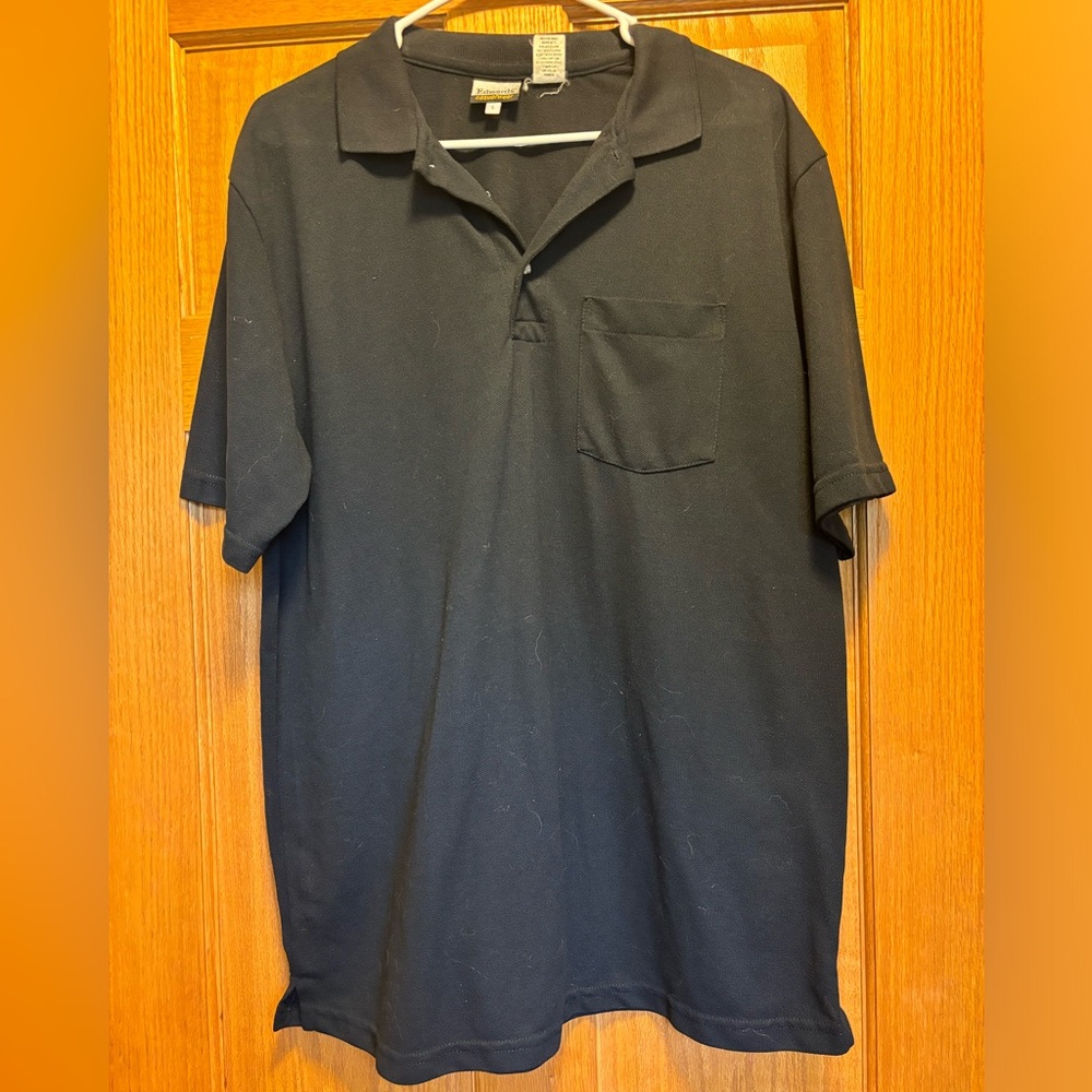 Black Polo Shirt with Pocket